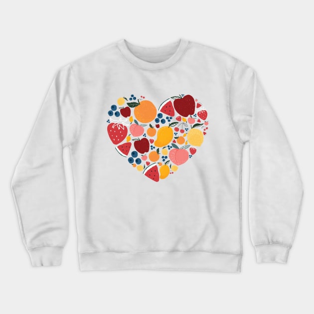Fruits love heart Crewneck Sweatshirt by ArtStopCreative